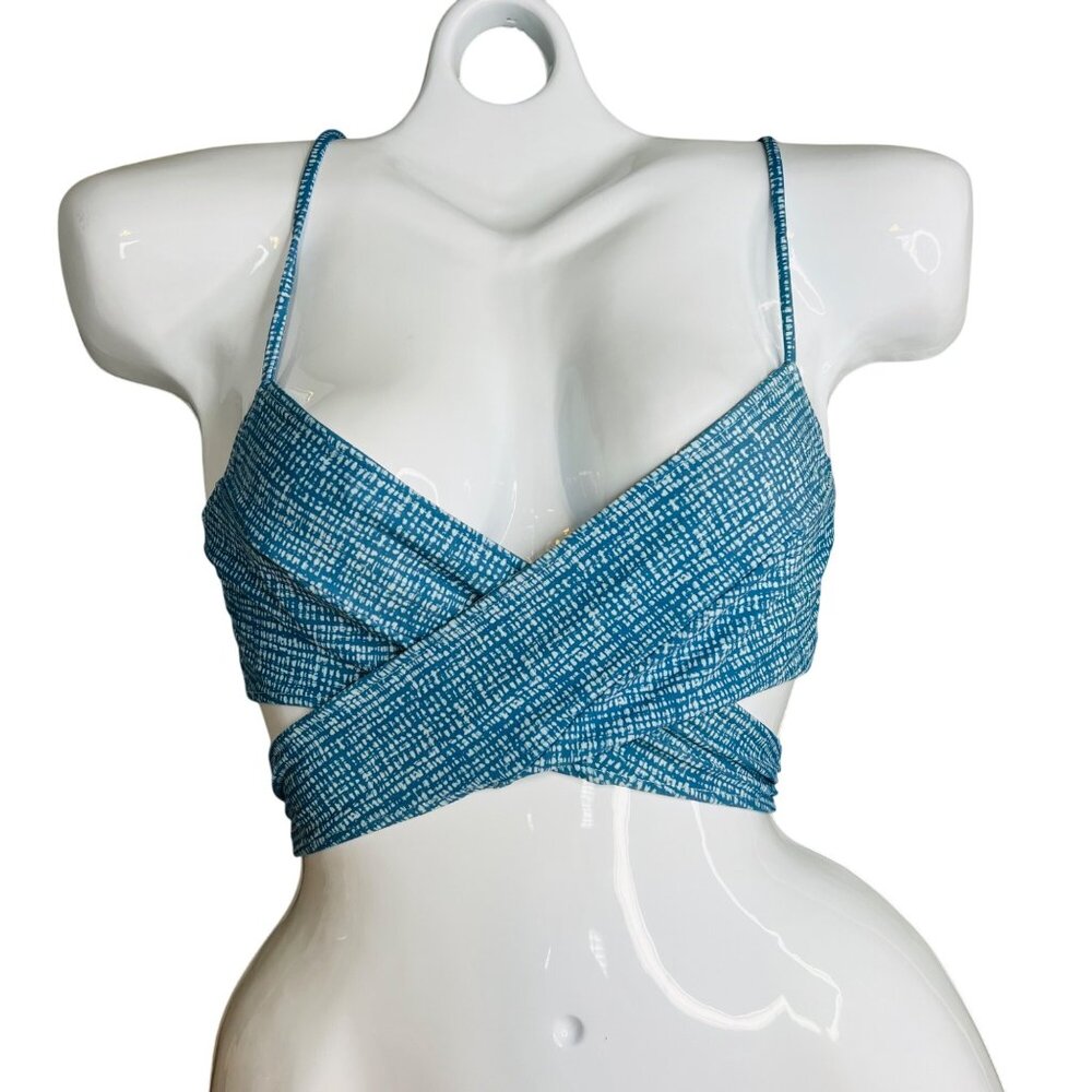 Rachel Pally Roatan Bikini Top Size S Mineral Gingham NWT